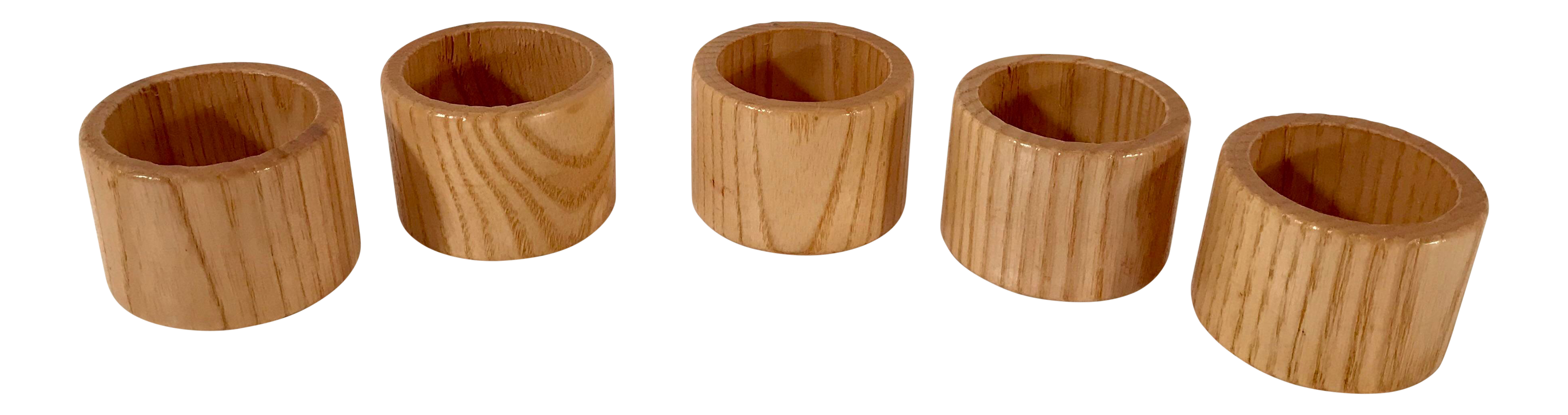 Vintage Wood Napkin Rings Mod Dark Brown Wooden Napkin Holder Rustic Mid Century Ridge Round Napkin Ring